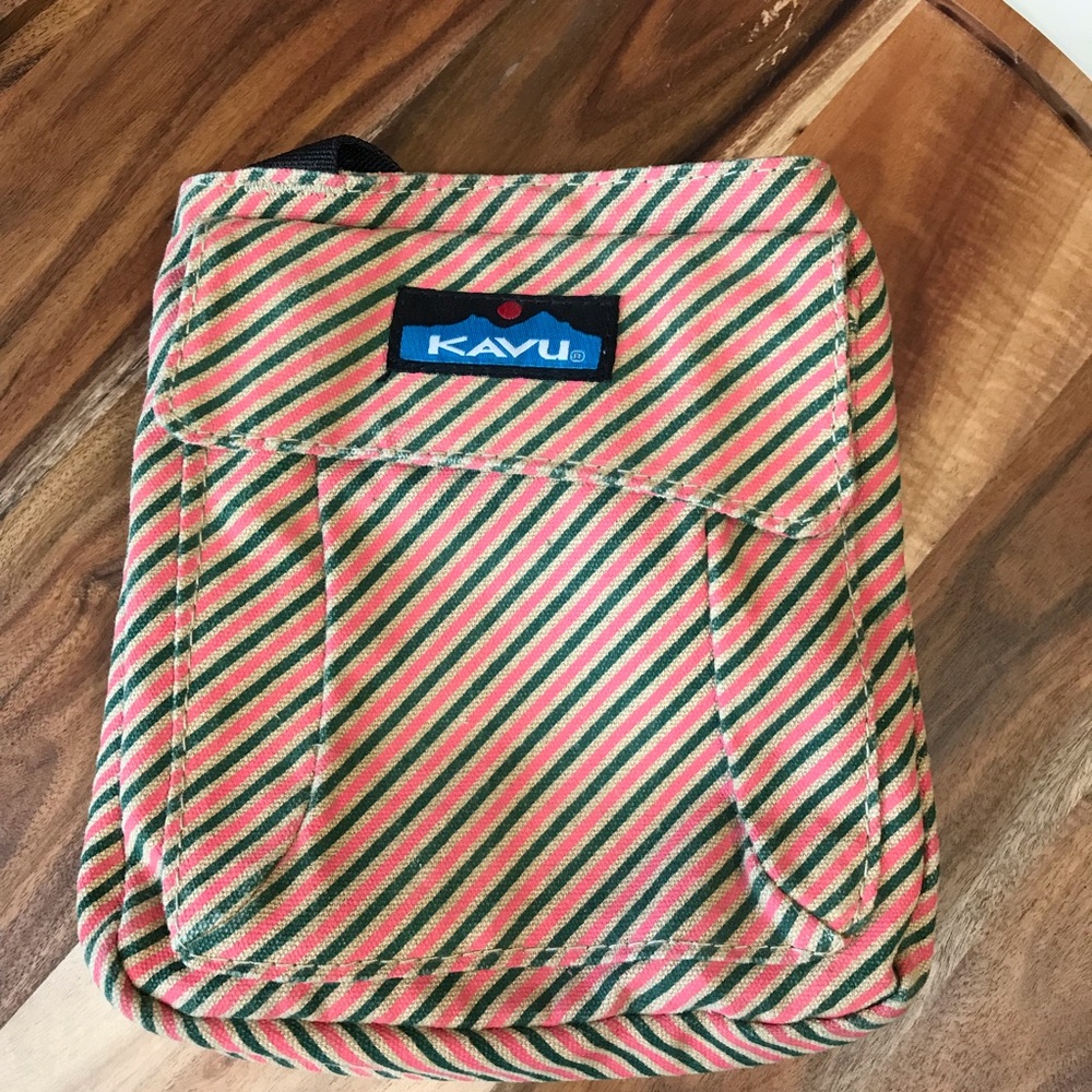 Kavu Cross body messenger bag diagonal striped